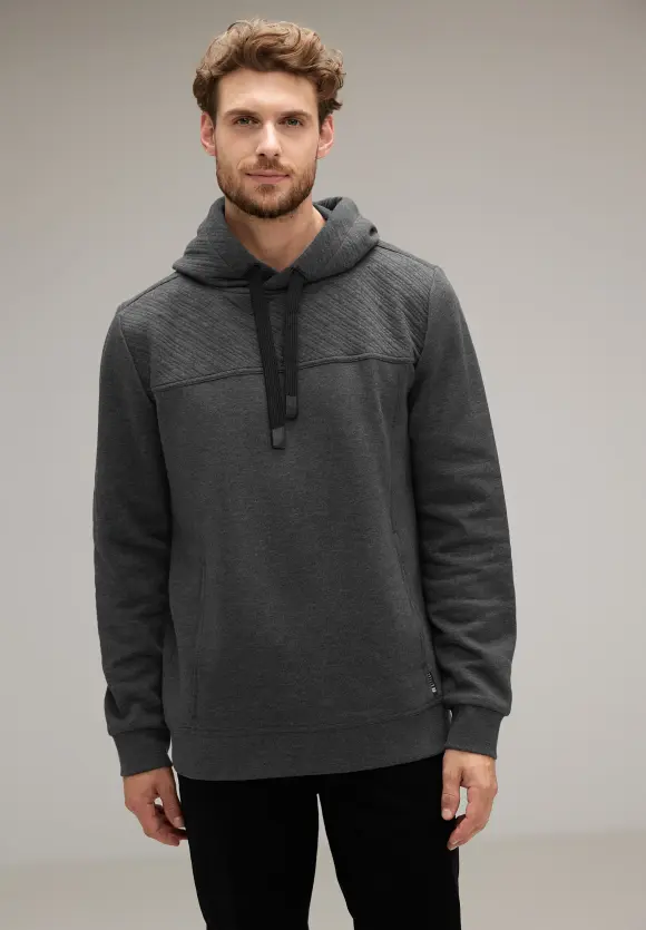 Pullover im Strukturmix - anthra grey melange