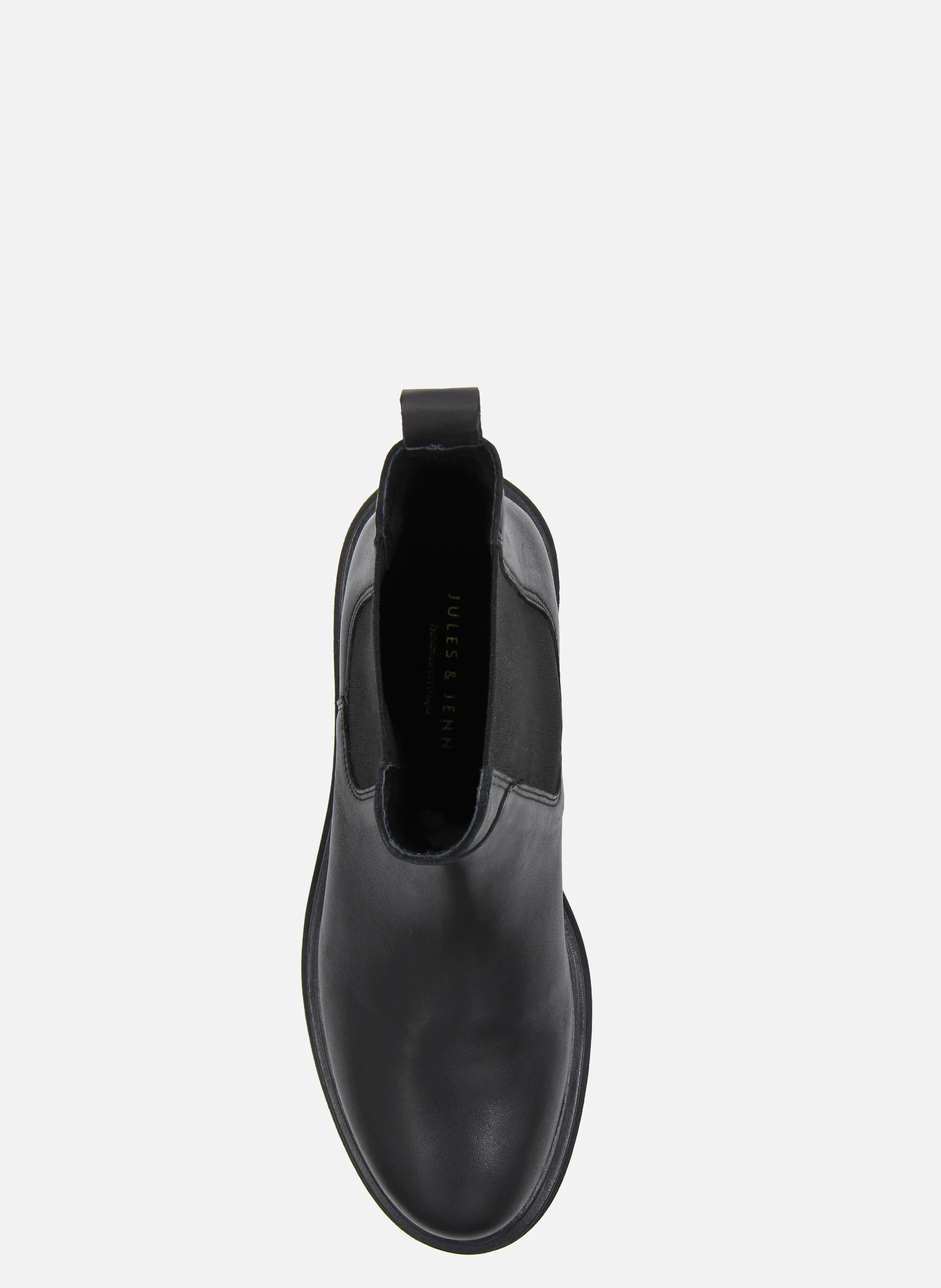 Bottines chelsea crantées cuir lisse | Noir
