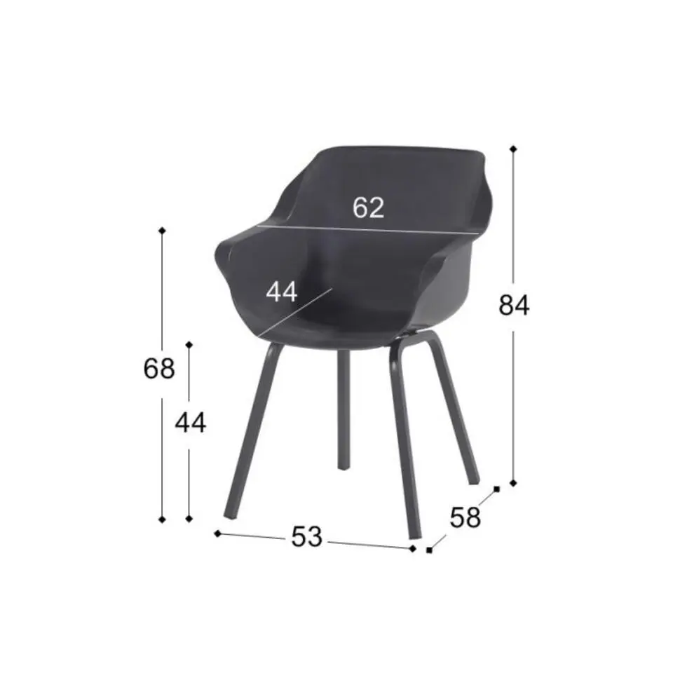 Hartman Sophie Xerix/Kings tuinset antraciet - 180x100 cm