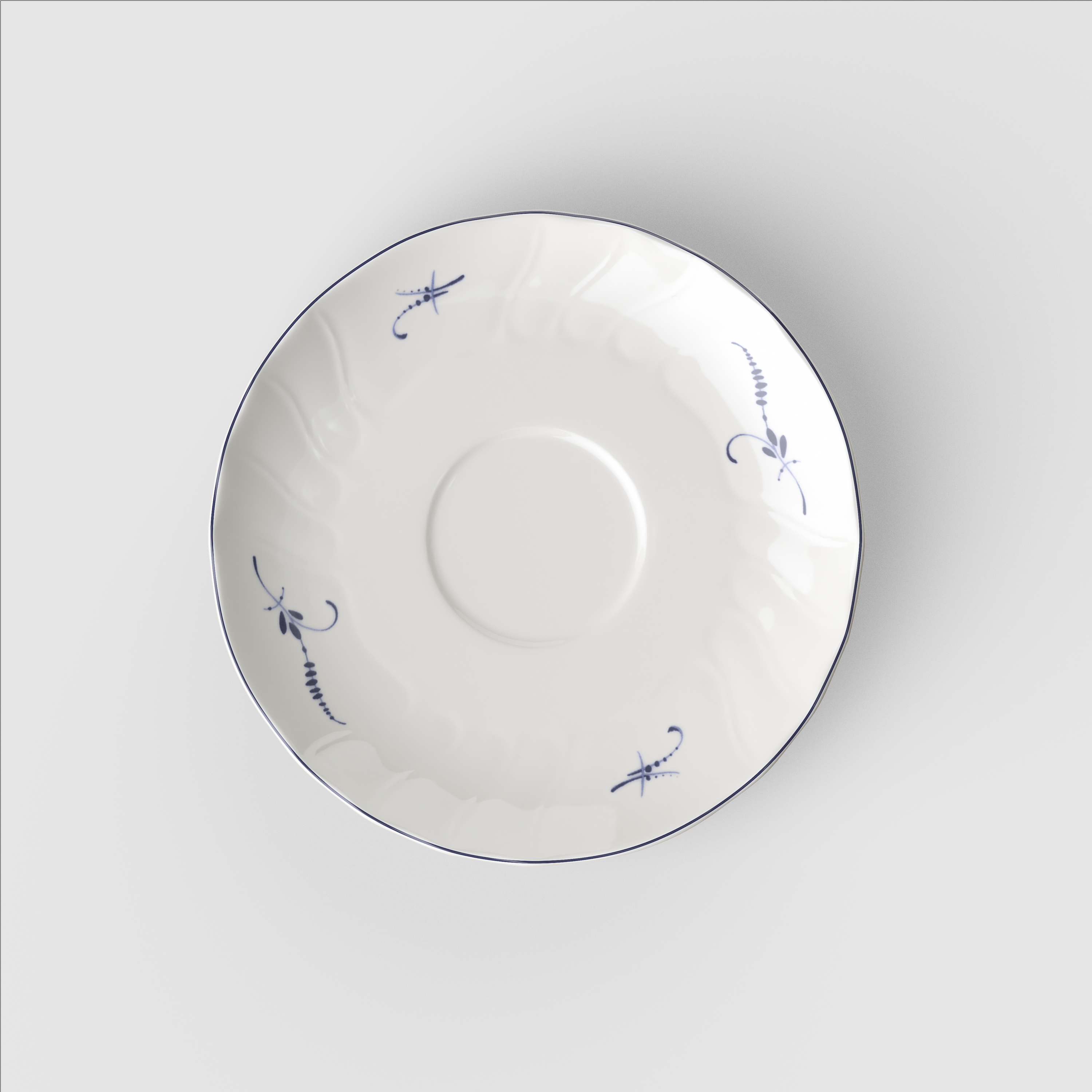 Vieux Luxembourg Tea cup saucer White, 6.3'', Premium Porcelain