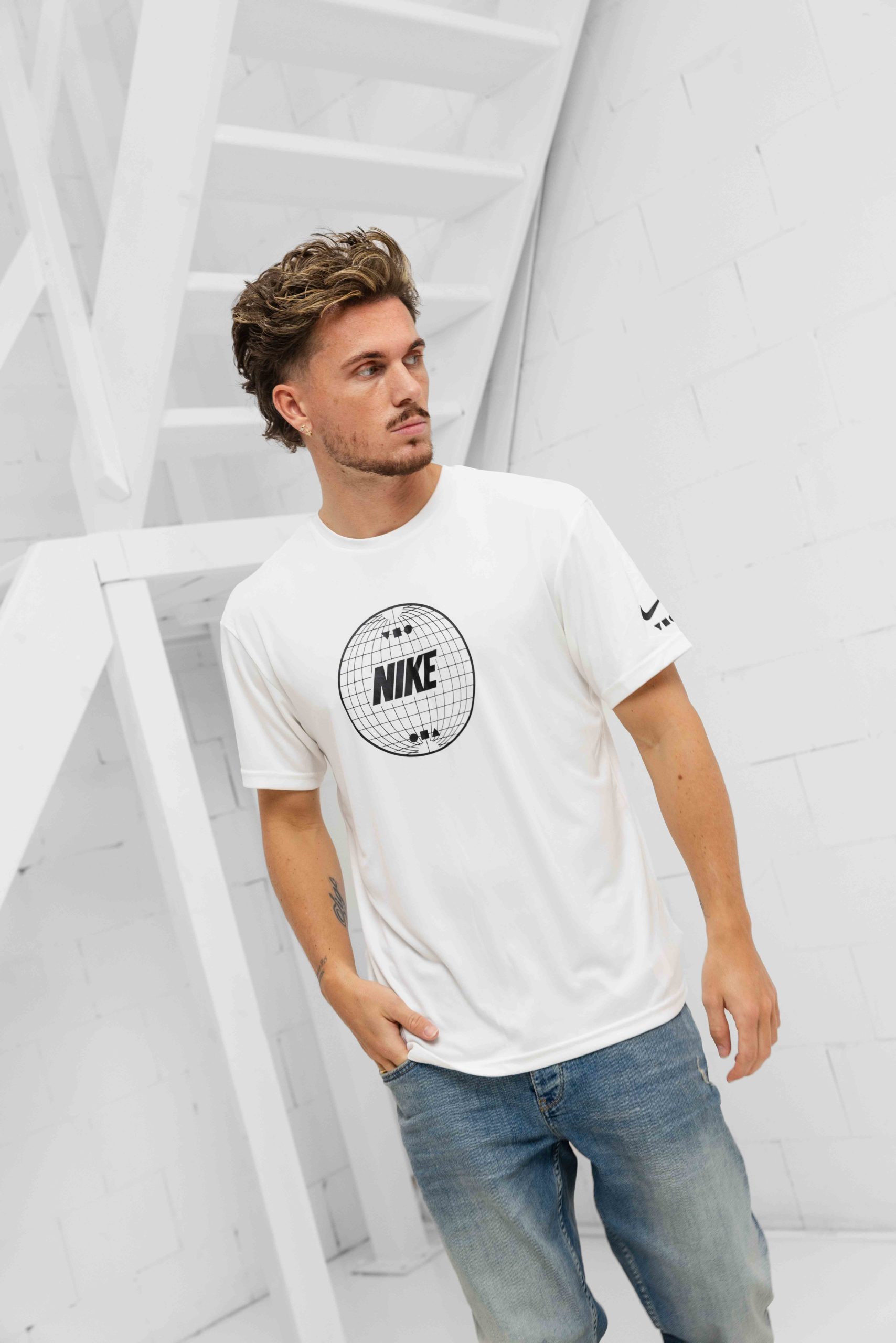 Nike Swim Bicoastal Hydroguard T-Shirt Heren Wit