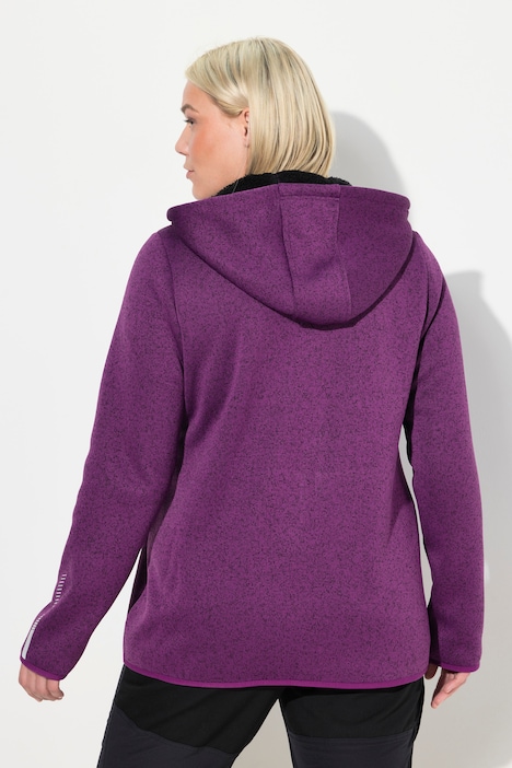 Strickfleece-Jacke, Teddyfleece, 2-Wege-Zipper, Reflektor