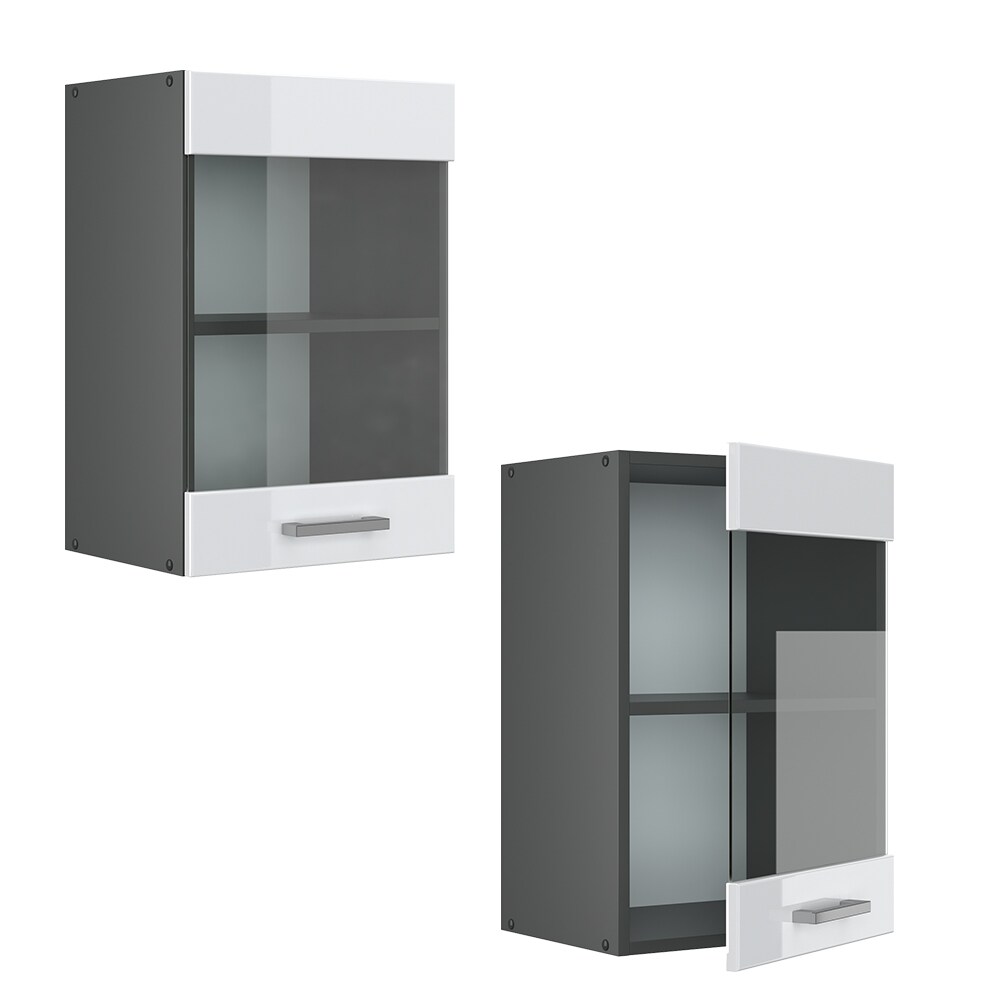 VICCO Küchenschrank Hängeschrank Hängeglasschrank 40 cm R-Line Anthrazit
