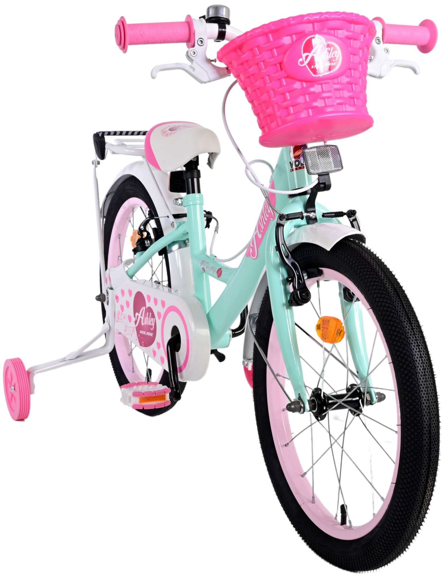 TPFSports Ashley Kinderfahrrad - Mädchen - 18 Zoll - Rücktritt + Handbremse - Rosa/Rot
