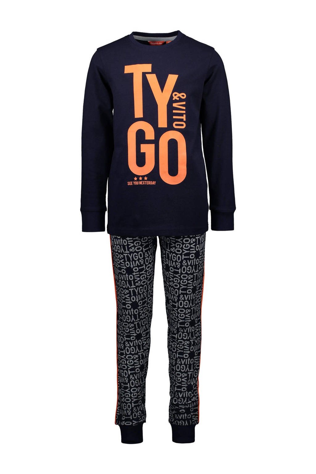 TYGO & vito pyjama met logo donkerblauw