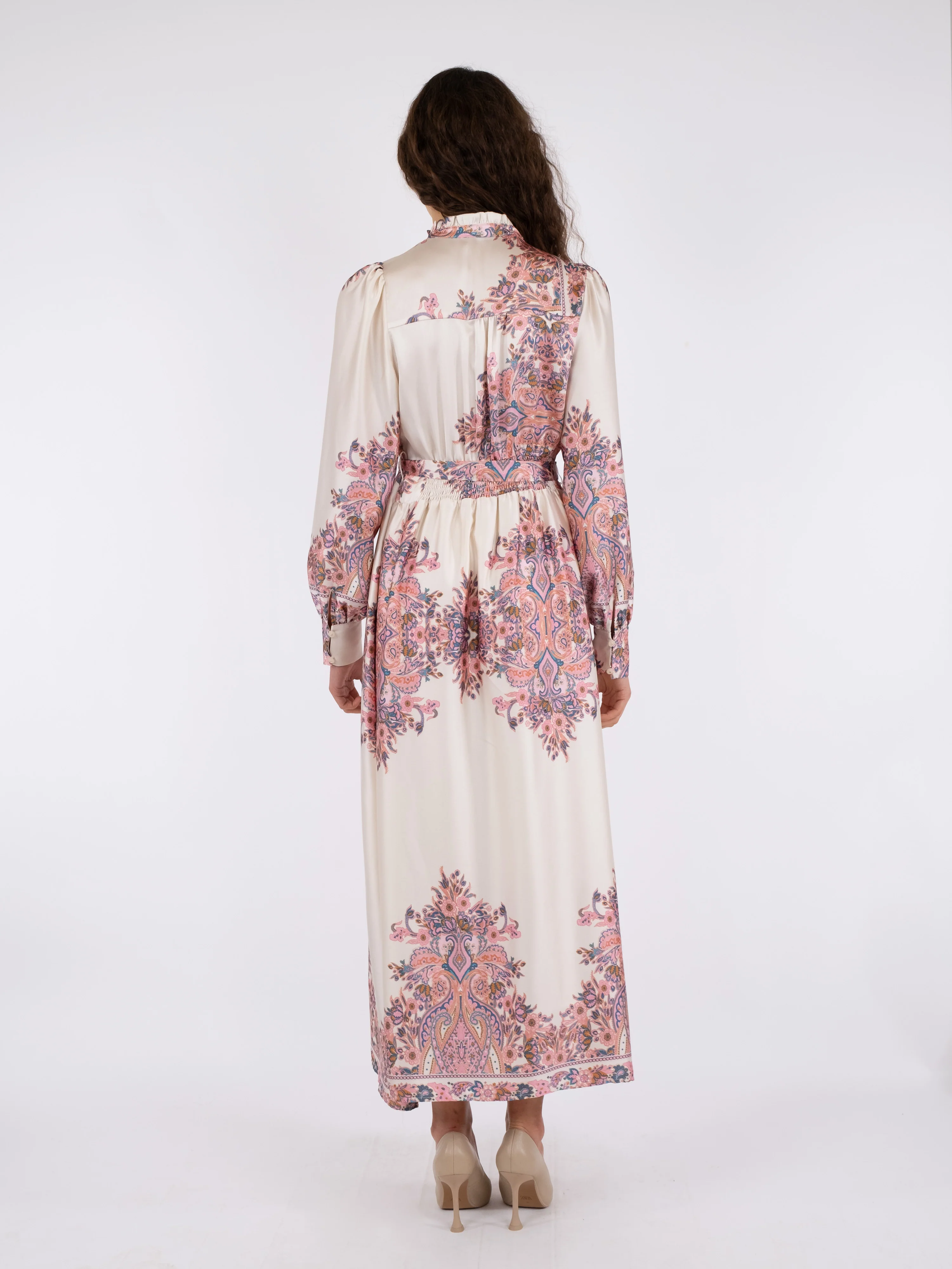 Neo Noir  Nova Paisley Border kjole - Light Pink