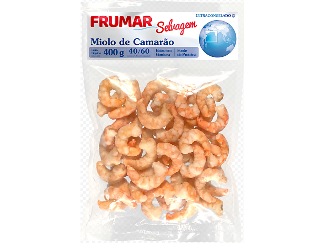 MIOLO CAMARÃO SELVAGEM FRUMAR 40/60 ULTRACONGELADO 400 GR