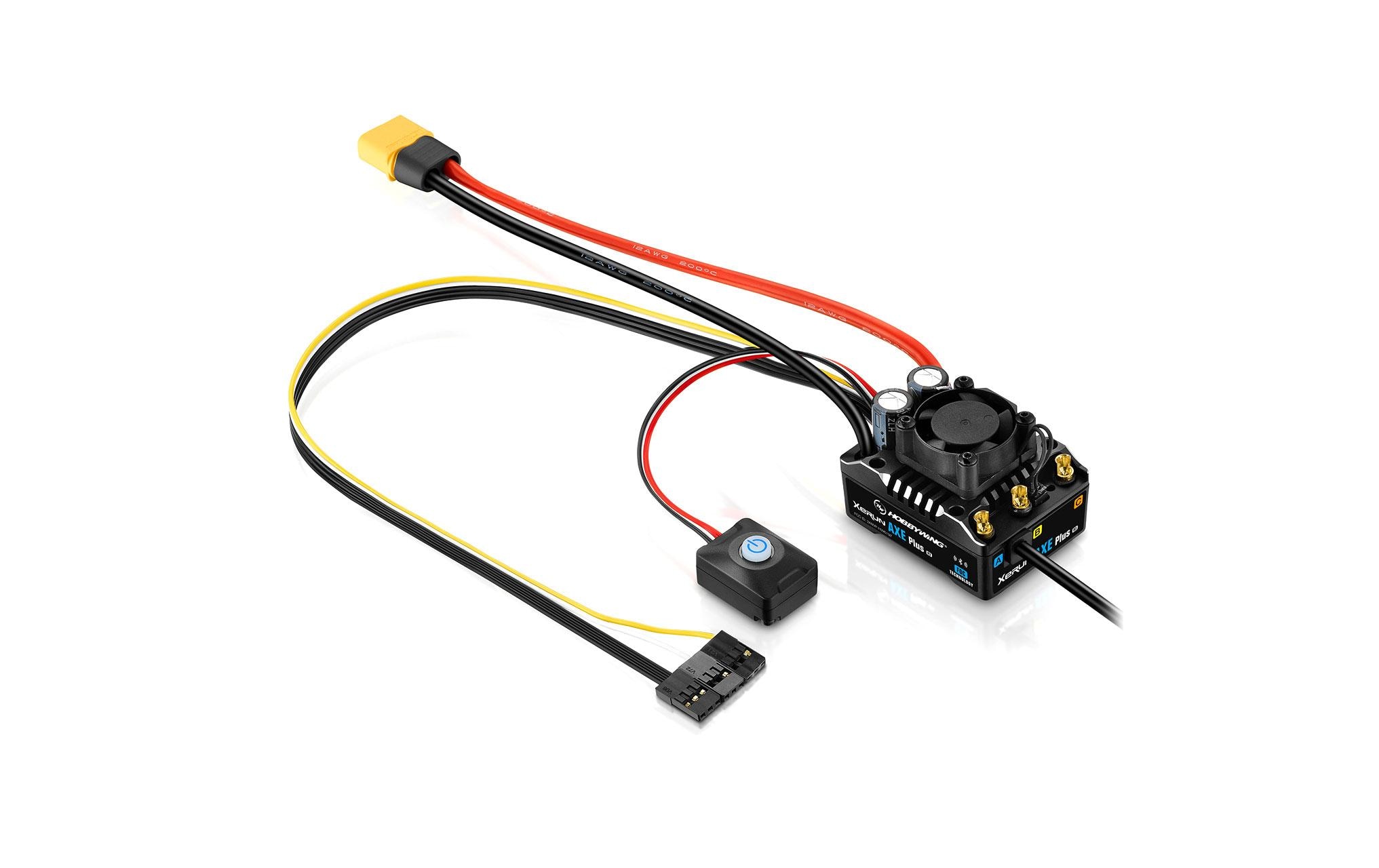 Brushless Regler Xerun AXE Plus R3 135A Sensored FOC, 2-6S<br>Brushless Sensored FOC ESC für Crawler im Massstab 1:10, 1:8 und 1:6