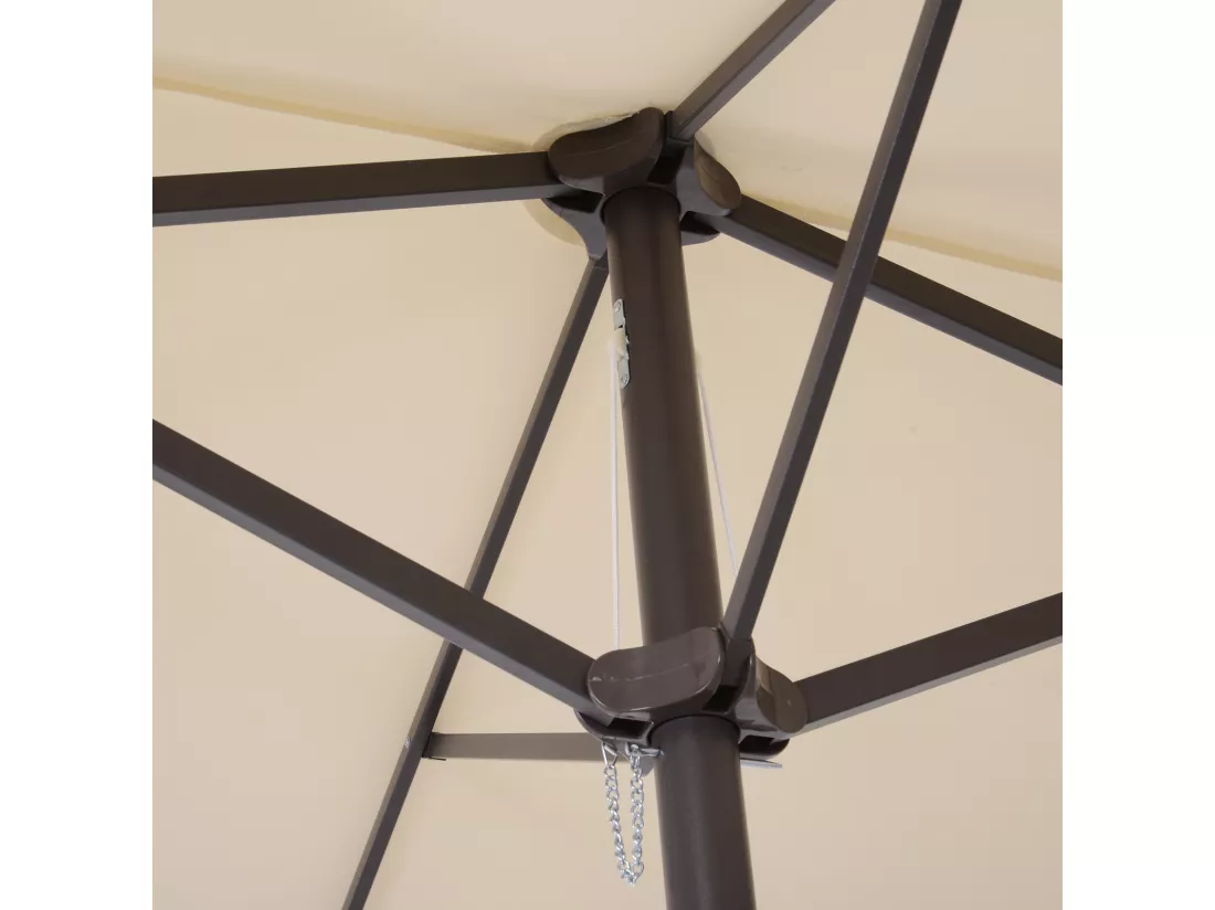 Parasol de jardin XXL parasol grande taille 4,6L x 2,7l x 2,4H m manivelle acier polyester haute densité crème