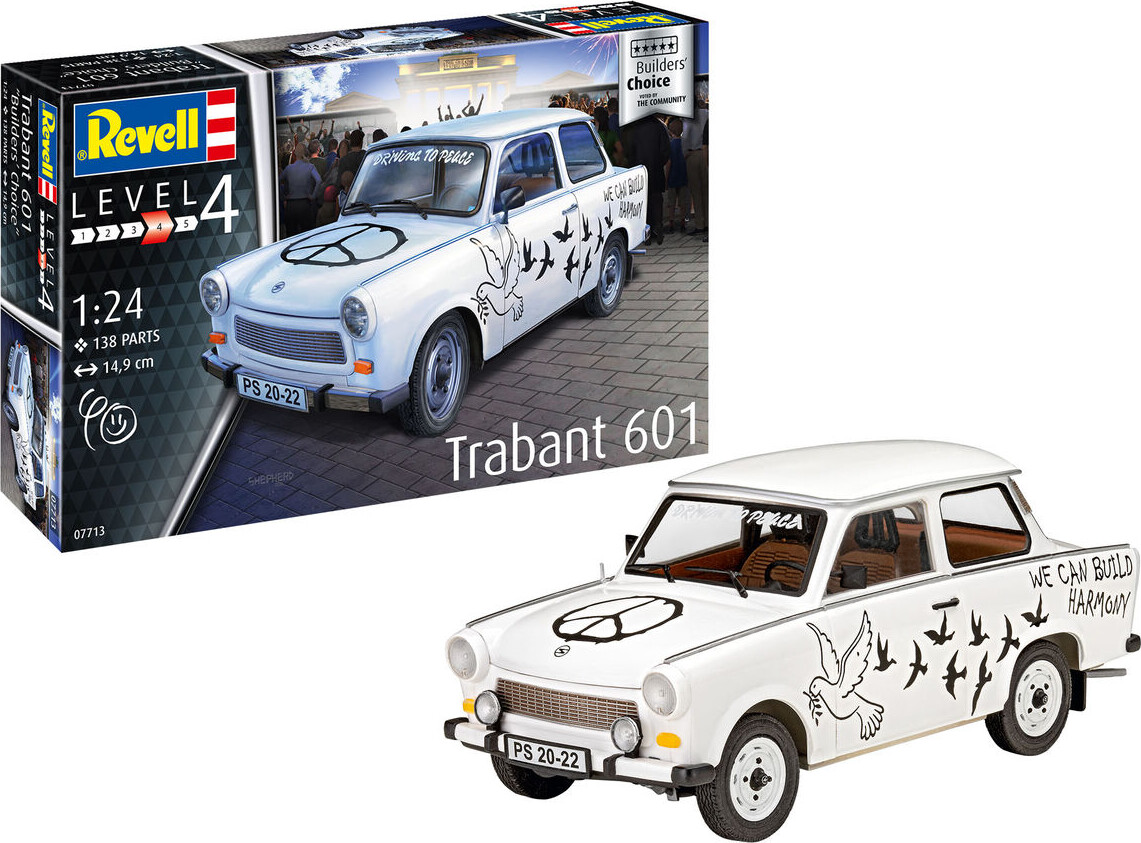 Revell - Trabant 601S Male Byggesæt Modelbil - Level 4 - 67713