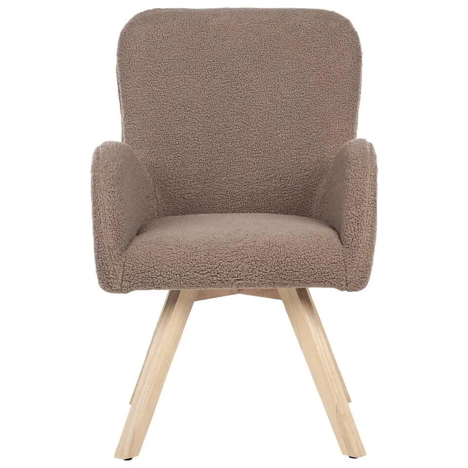 BJARN - Fauteuil - Bruin - Bouclé