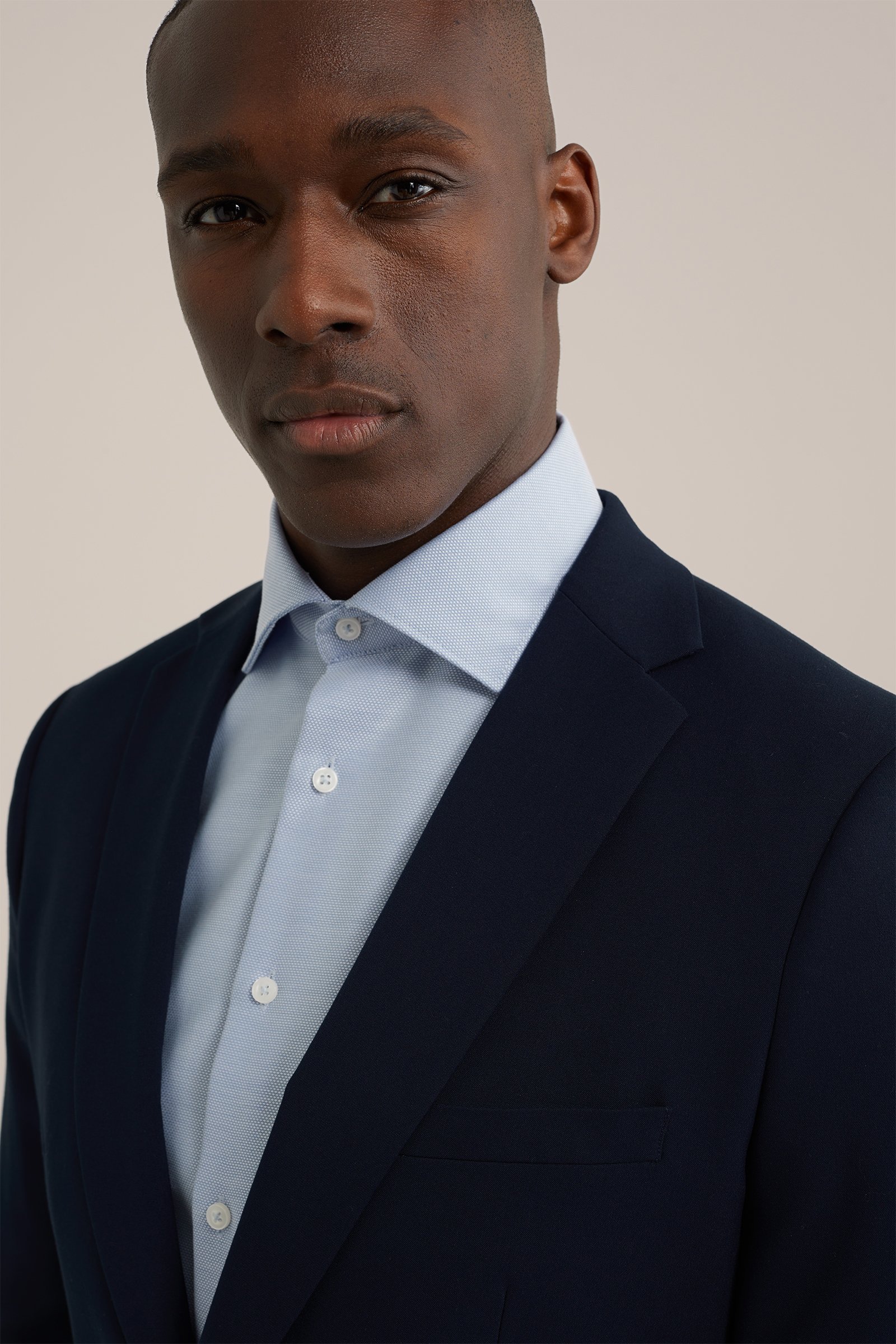 slim fit overhemd met structuur WE Fashion Lichtblauw