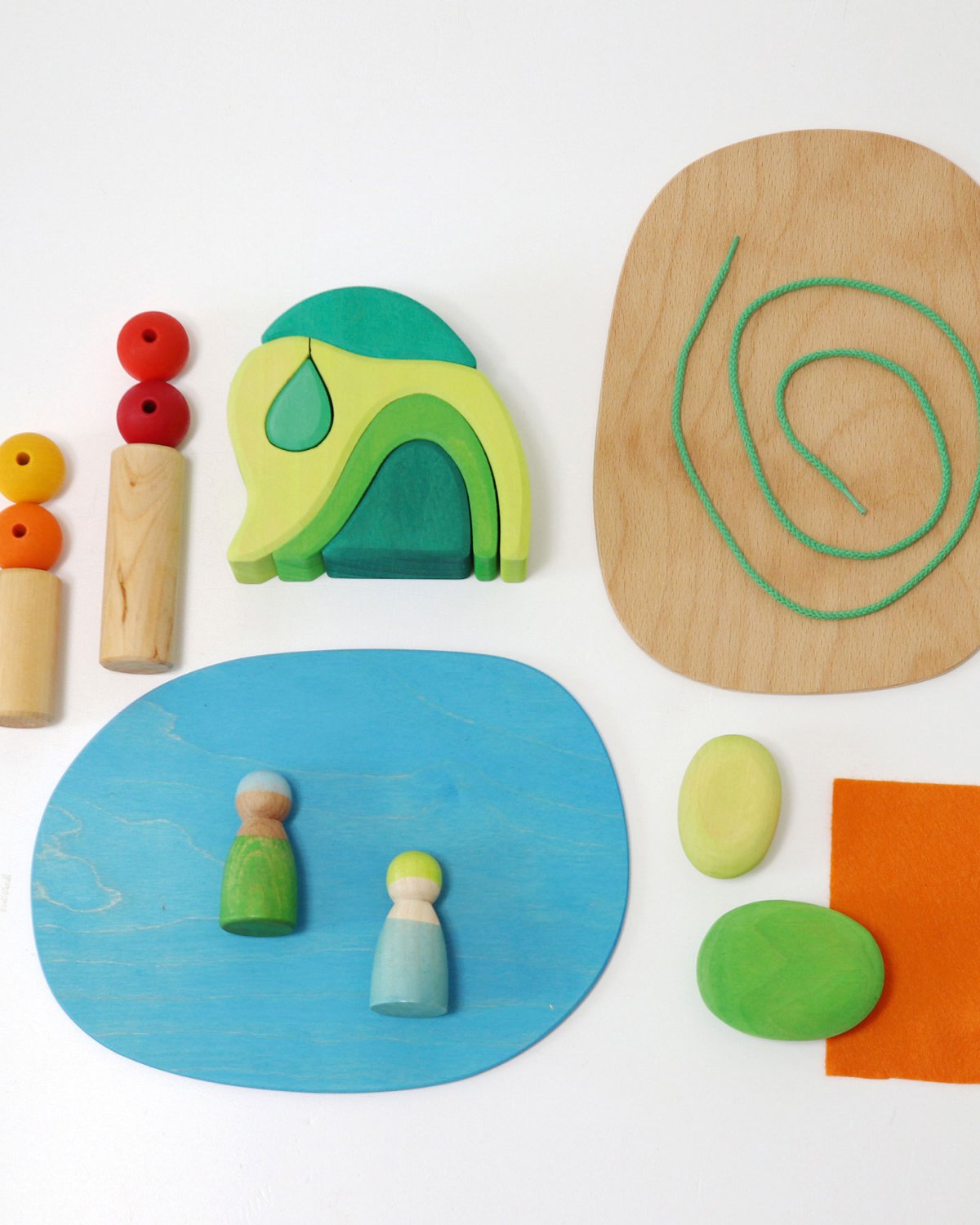 Småverden i Skogen – Byggesett i Tre 19stk | Small world play in the woods