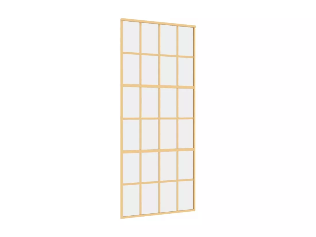 Porte coulissante doré 90x205 cm verre ESG clair et aluminium