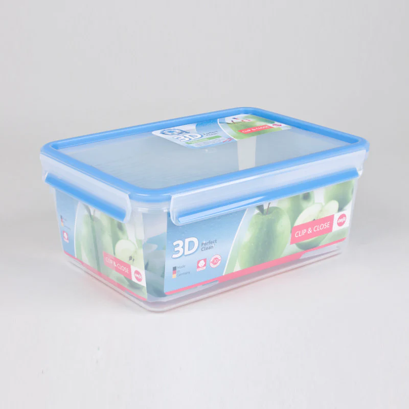 Boîte rectangle Clip & Close bleu 3,7 L Emsa