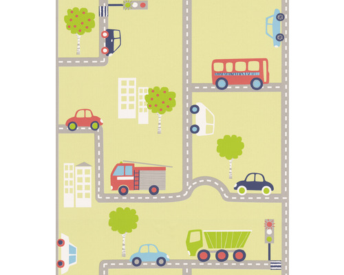 Behang 93632-2 Jongens & Meisjes 2018 Straatpatroon Groen-Meerkleurig