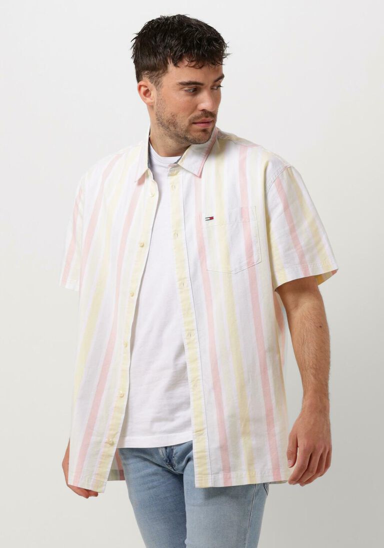 TOMMY JEANS witte tommy jeans casual overhemd tjm clsc bold stripe shirt
