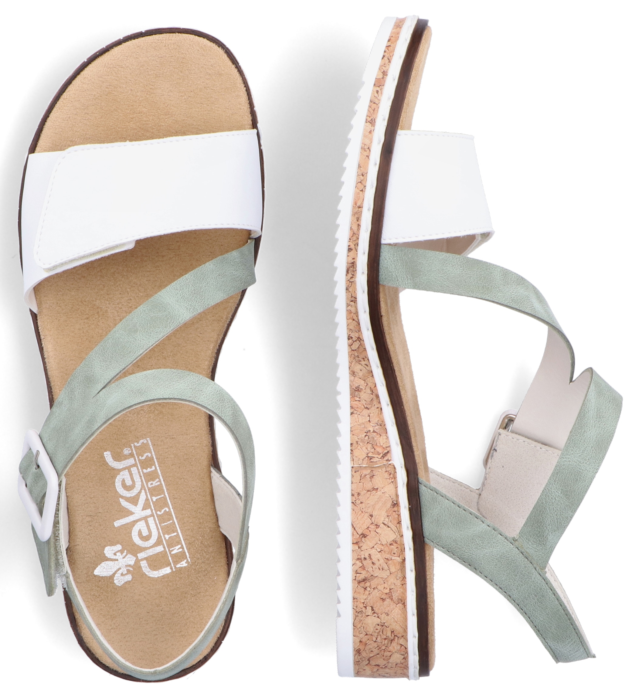 Rieker Riemchensandale  , Sommerschuh, Sandalette, Keilabsatz, mit asymmetrischem Riemchen