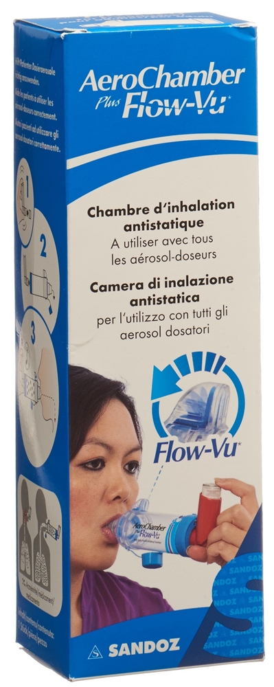 AEROCHAMBER PLUS Flow-Vu ohne Maske blau 1 Stk