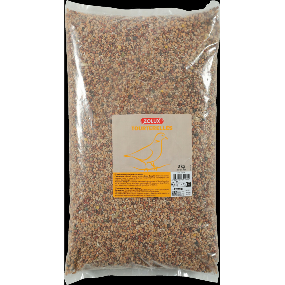 Graines pour tourterelle sac de 3 kg pour oiseaux