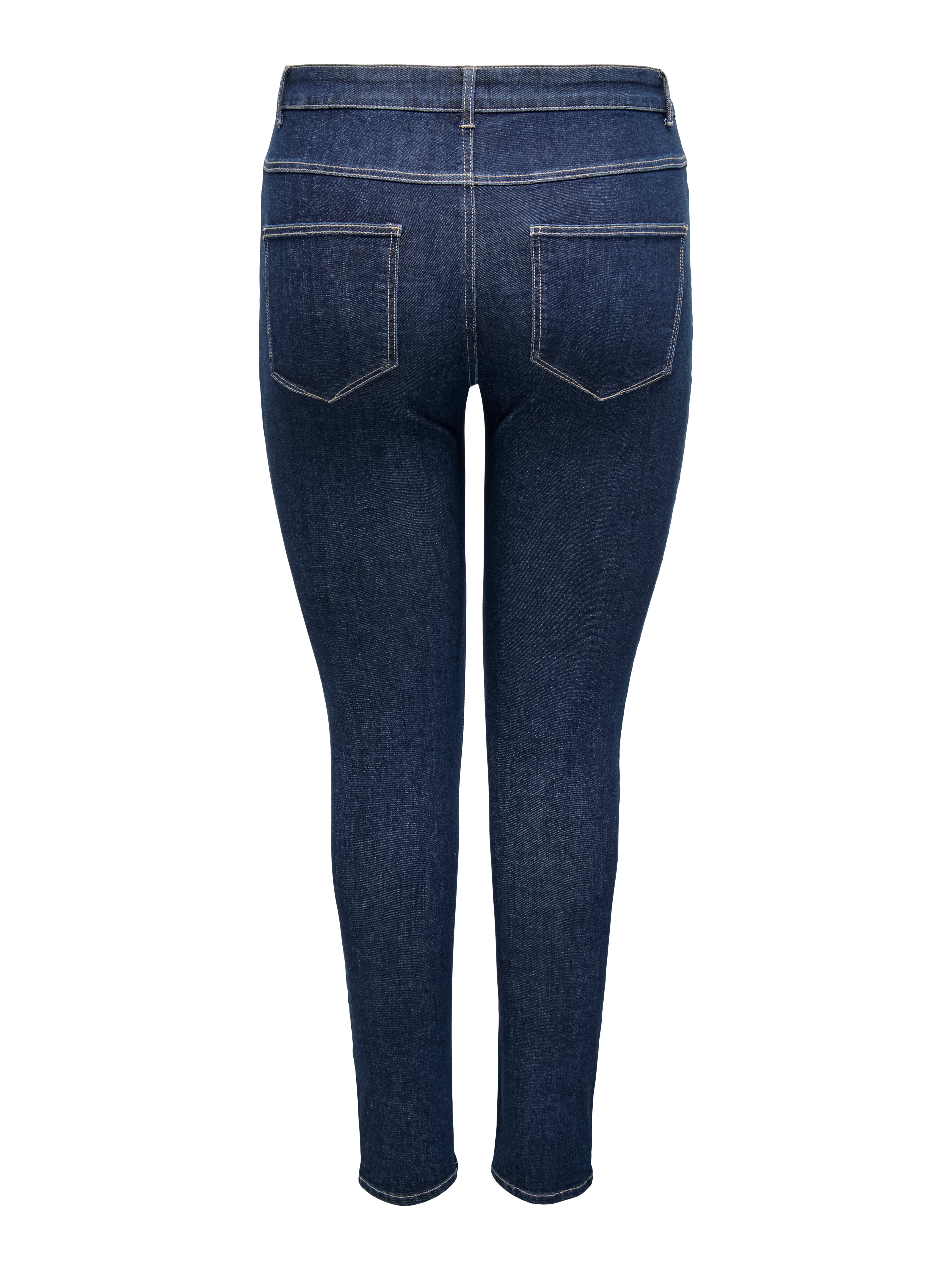 CARROSE Hohe Taille Skinny Fit Jeans Dark Blue Denim