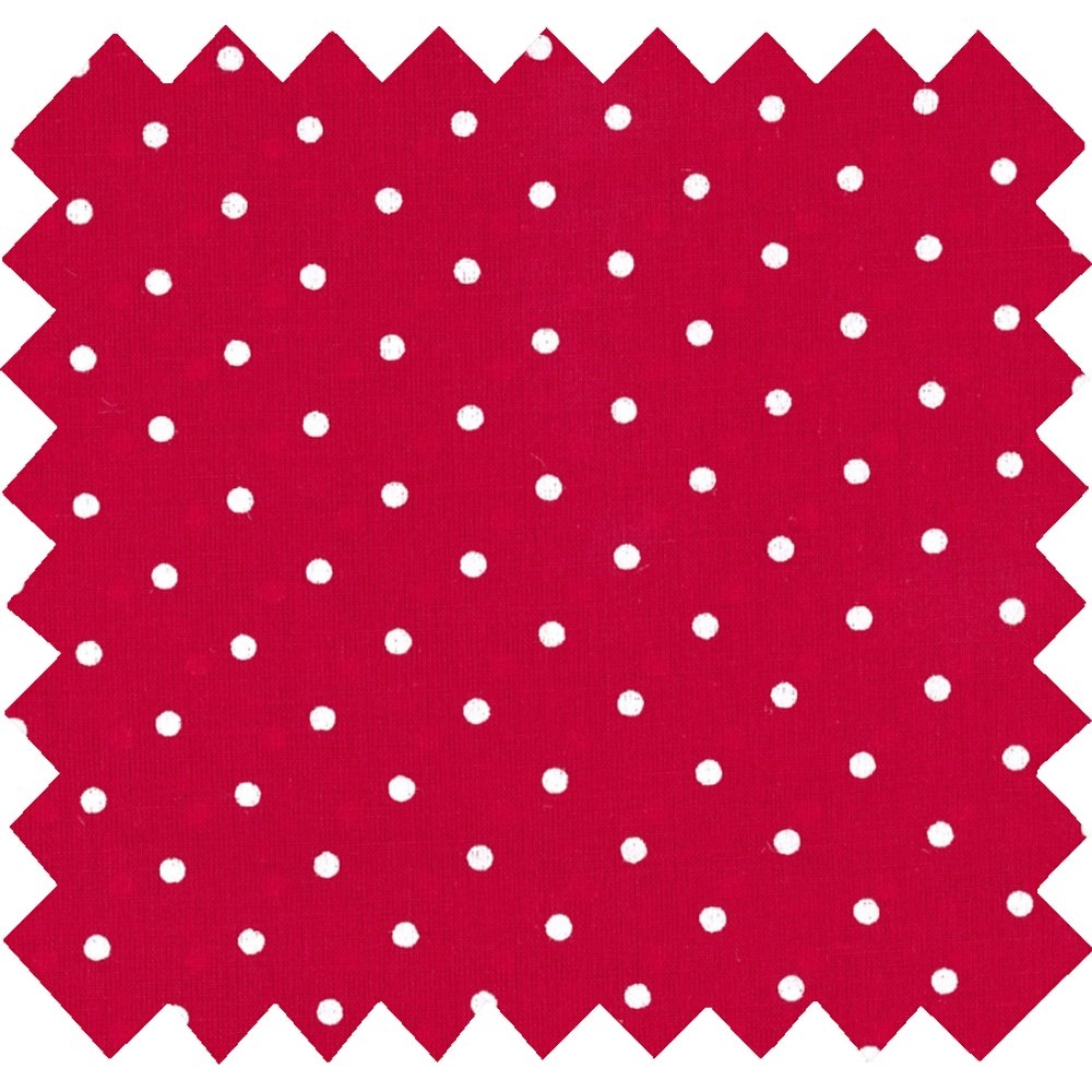 Tissu Coton Au Mètre Pois Rouge