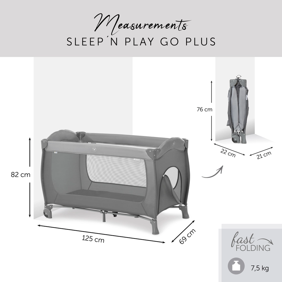 hauck Reisebett Sleep'n Play Go Plus Grey