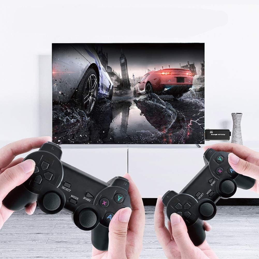 Ultra HD 4K Video Spiel Konsole mit 2 Kabellosen 2.4GHz Game Controllern mit 64GB Speicher (bis zu 10000 Spiele) - Schwarz