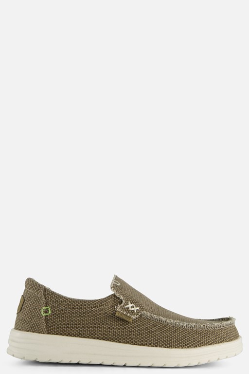 HEYDUDE Mikka Braided Instappers groen Canvas