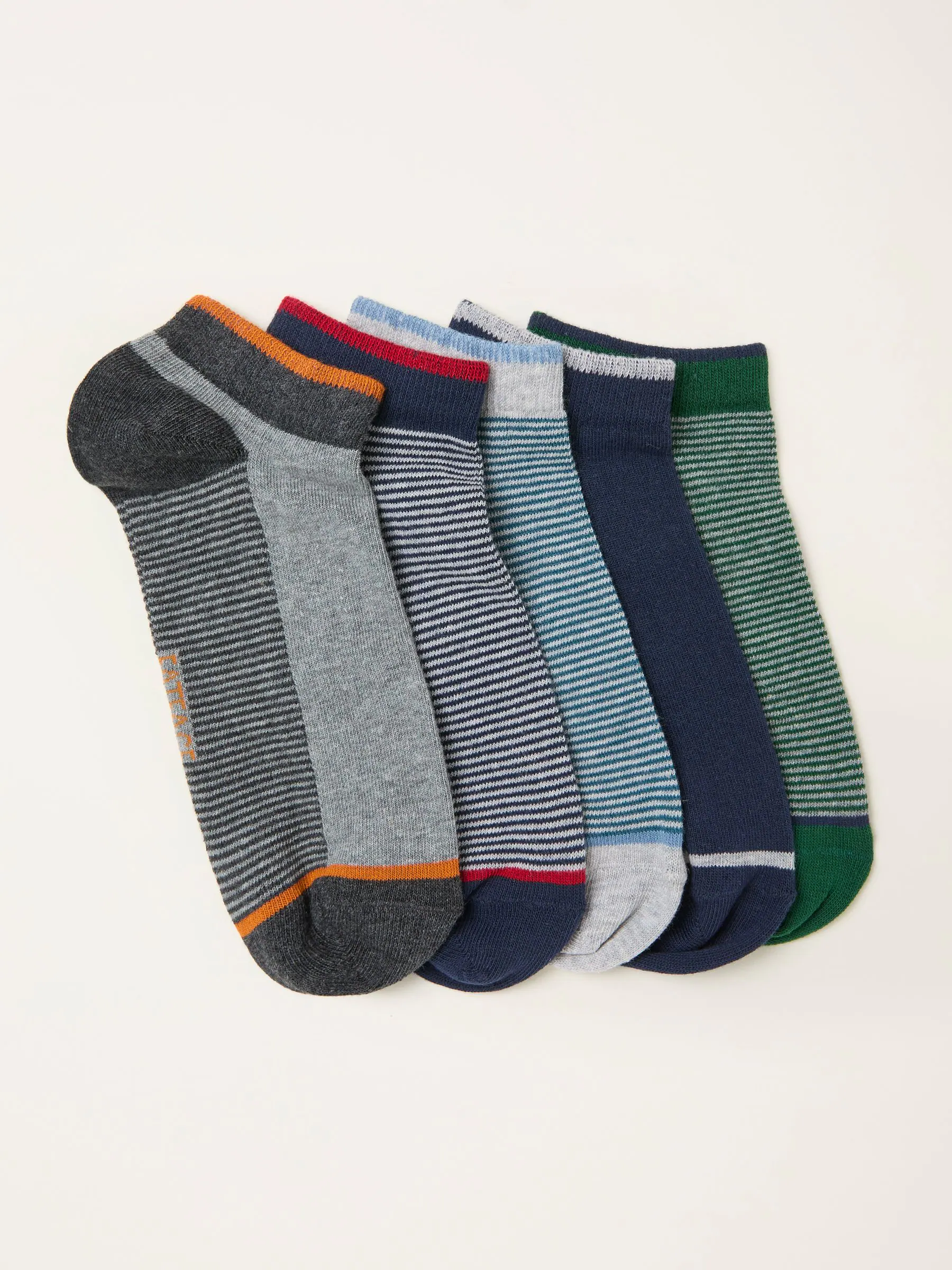 FatFace 5 Pairs of Stripe Trainer Socks