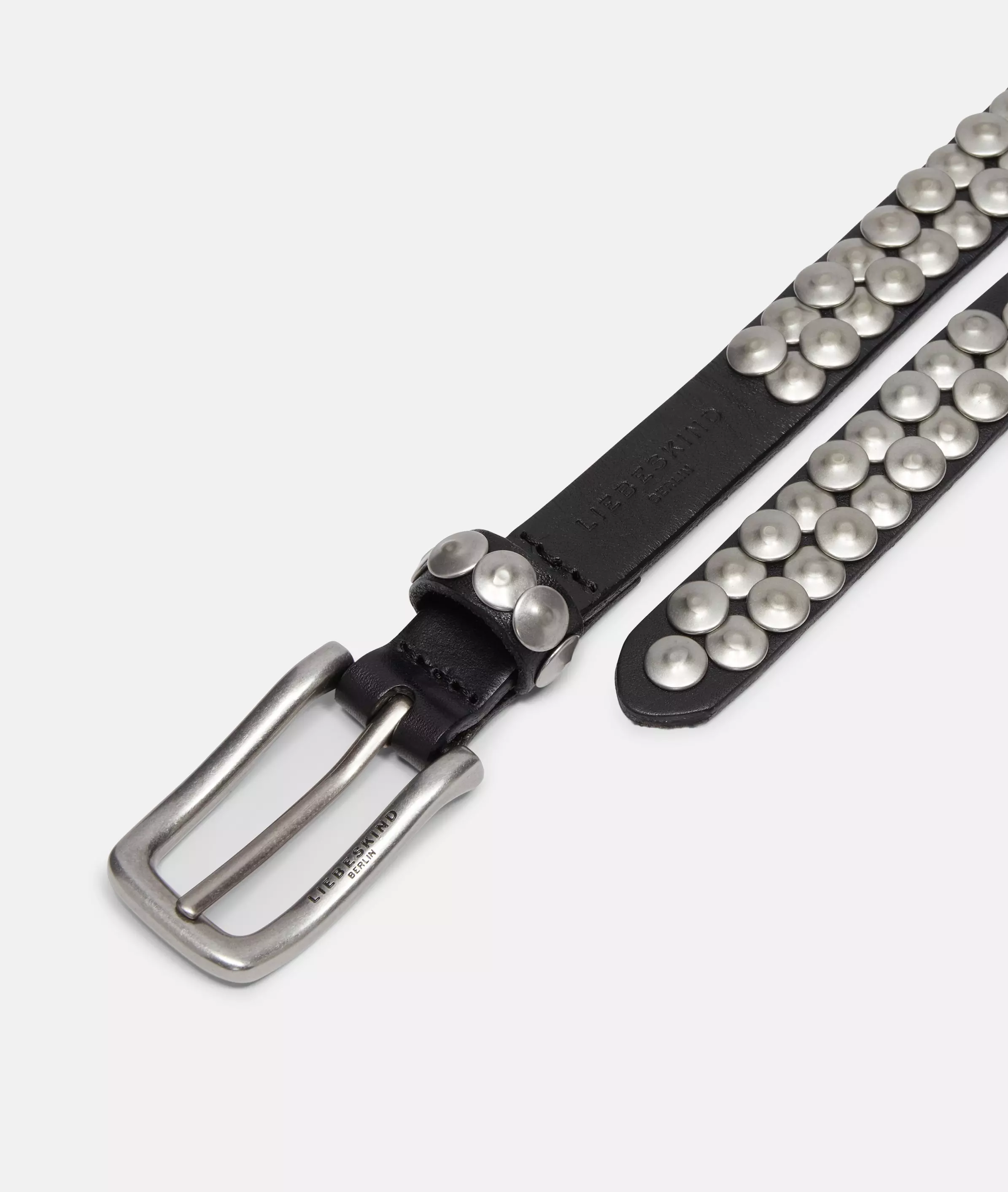 Belt Narrow studded belt made from cowhide leather