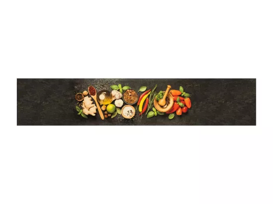 Tapis de cuisine lavable impression d'épices 60x300 cm velours