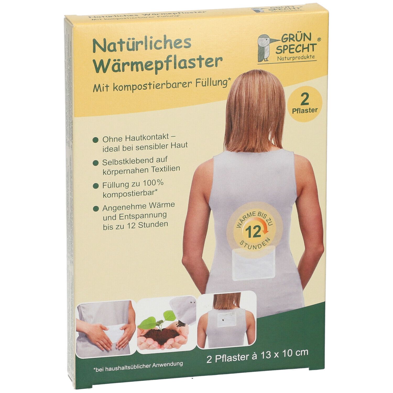 GRÜNSPECHT® Natürliches Wärmepflaster 13 x 10 cm