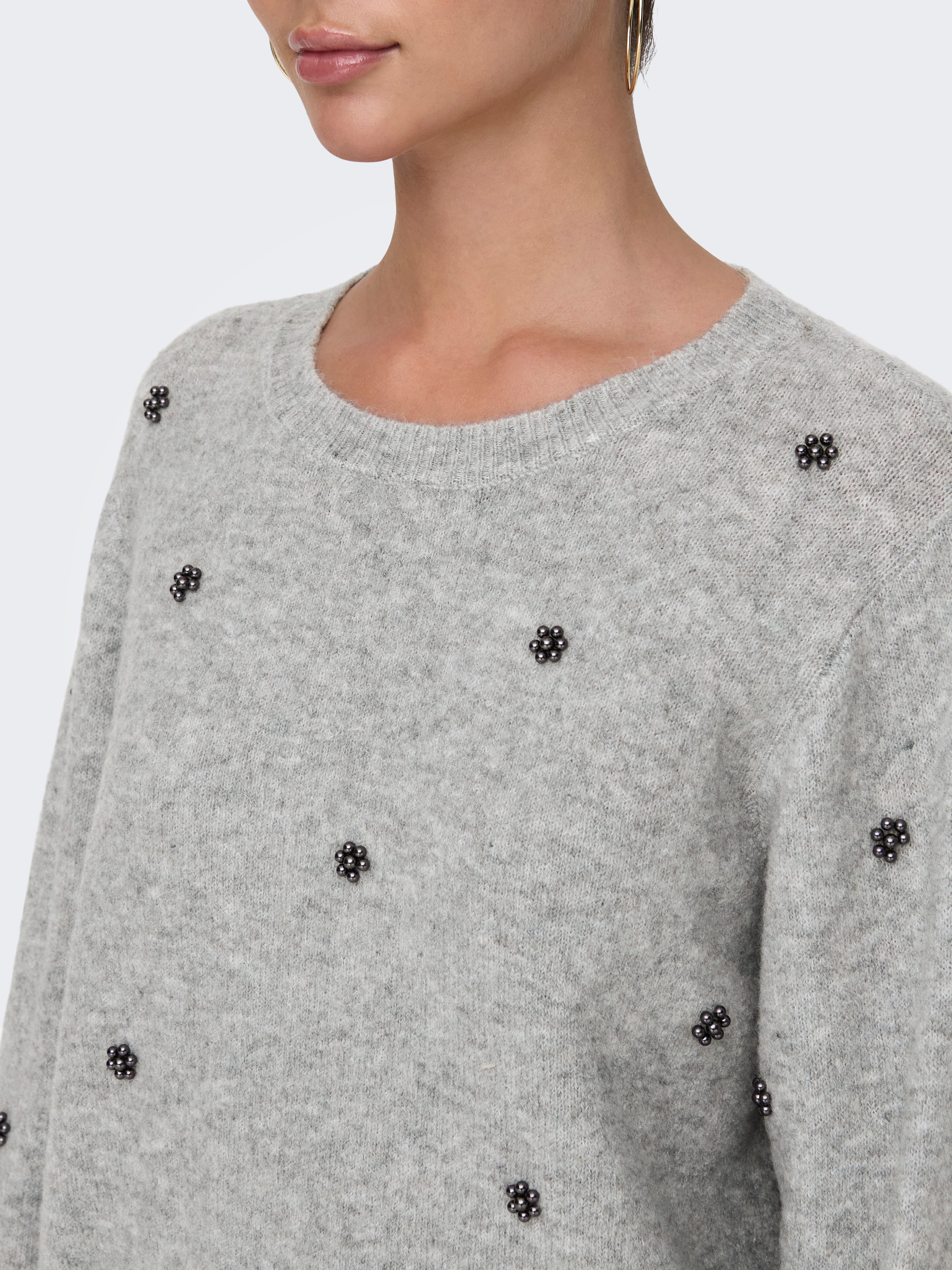 JDYBELLA Strickpullover Light Grey Melange