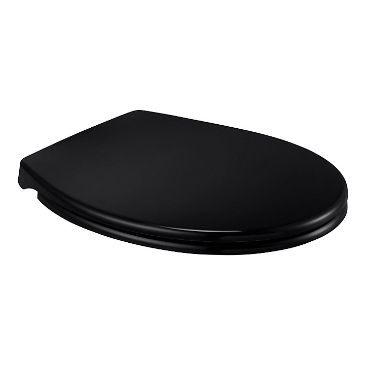 Abattant WC GoodHome Diani coloris noir en duraplast avec frein de chute