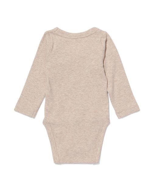 body bébé croisé évolutif côtelé avec bambou stretch sable