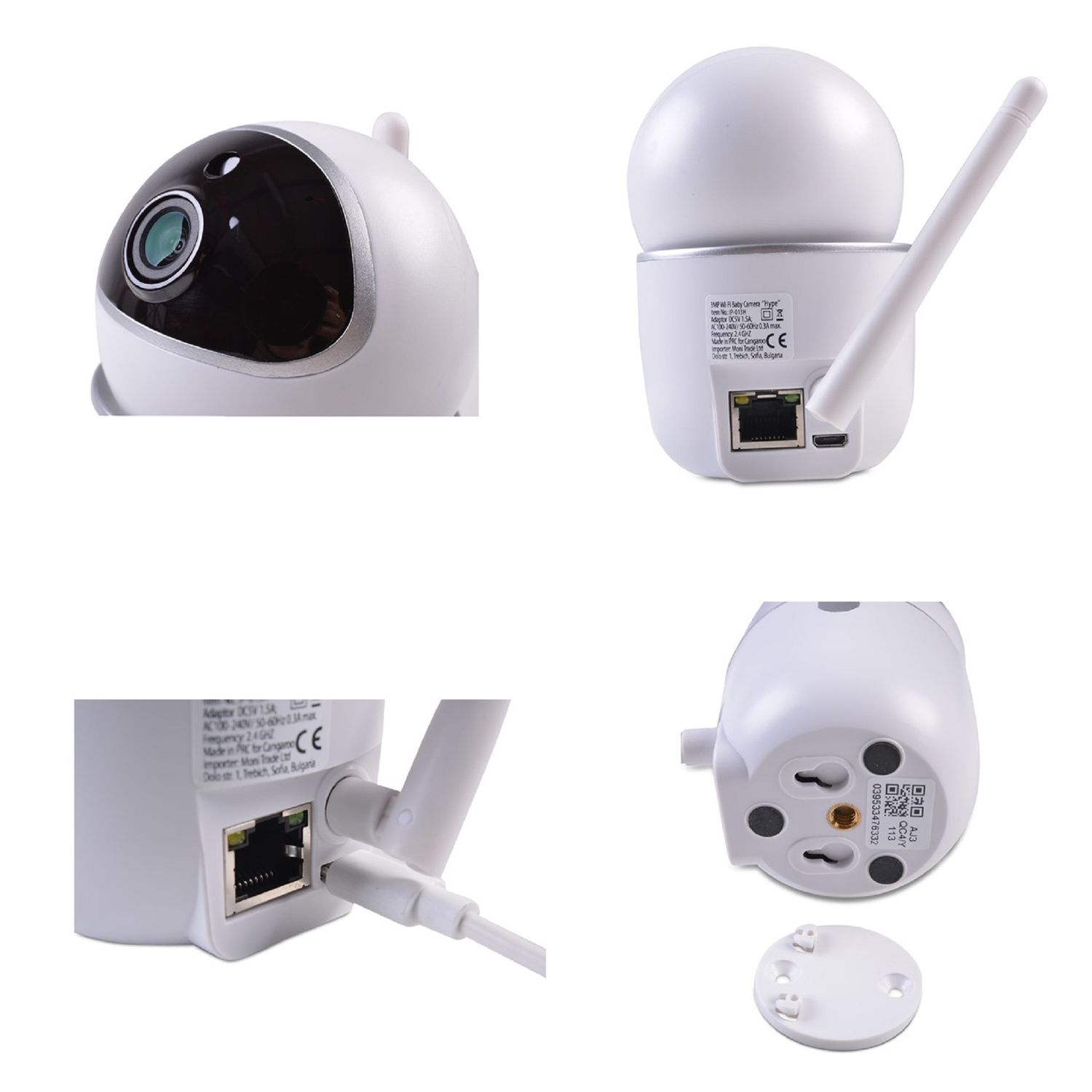 Cangaroo Babyphone Hype, Wi-Fi/Lan Kamera, 360° Drehung, LED-Infrarot Nachsicht weiß