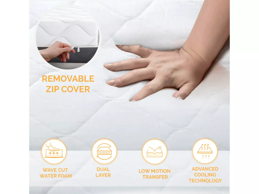 TANHK Matelas de circulation d'air frais 160x200, 20cm, Souple à mi-ferme, Hypoallergénique, Housse amovible, Fabriquée en Italie