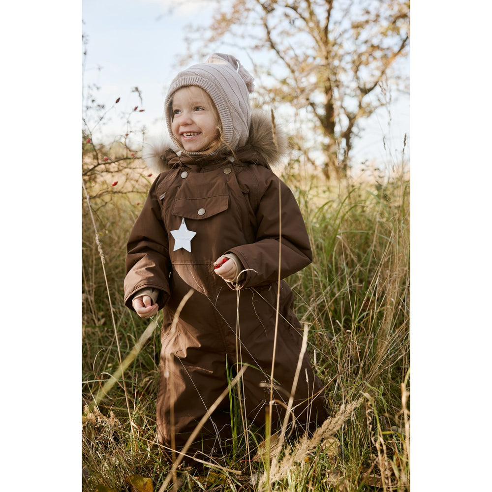 Køb Mini A ture Chestnut Brown Matwisti Fleece Lined Snowsuit. GRS