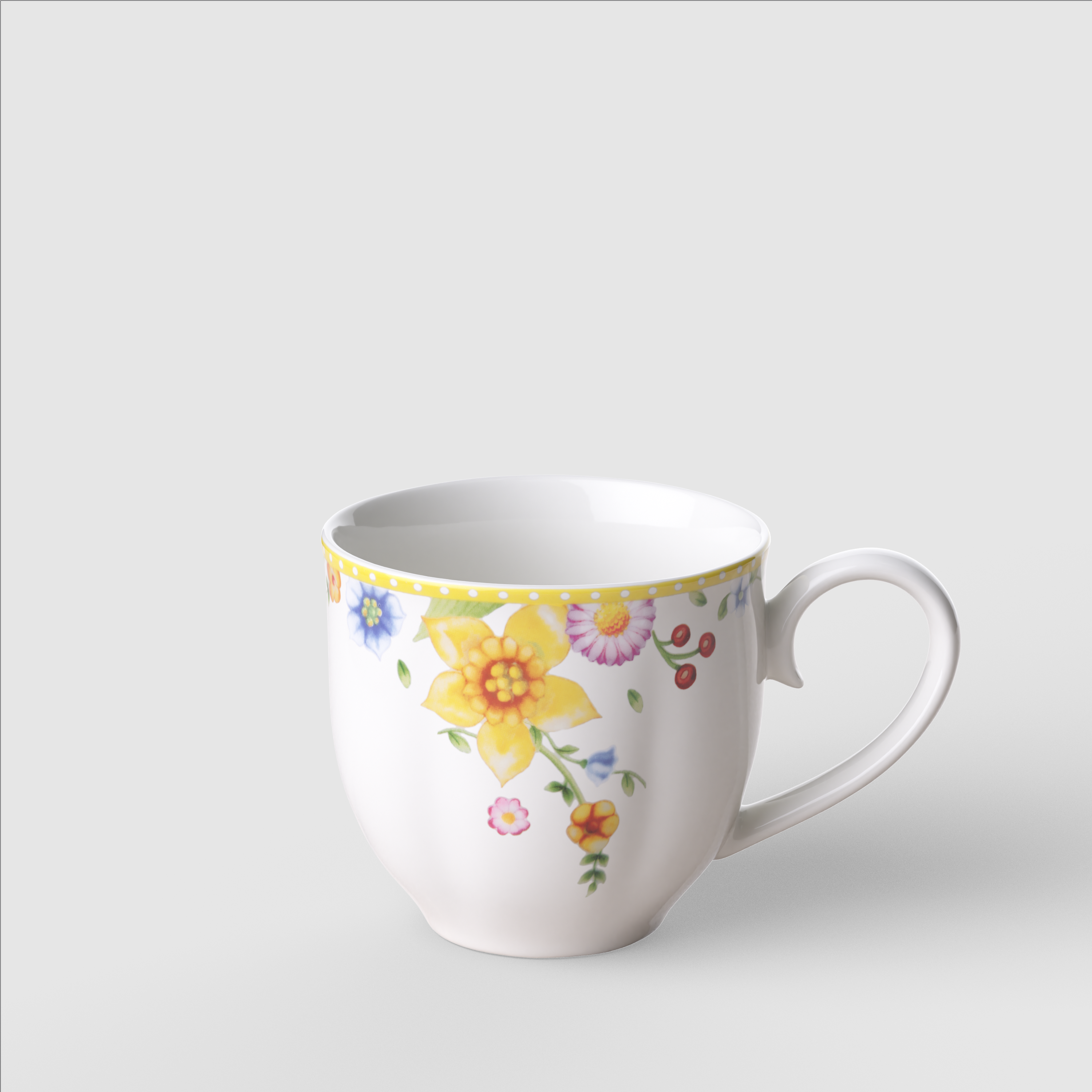 Spring Awakening Coffee cup Yellow, 7.8 oz, Premium Porcelain