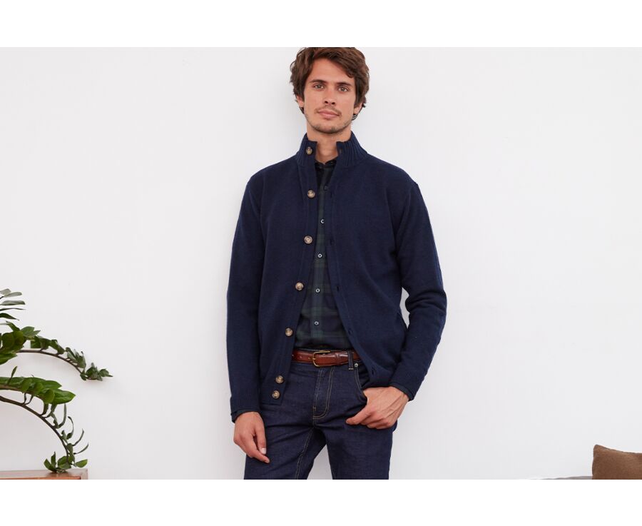 Gilet boutonné homme Bleu Marine - KANNY