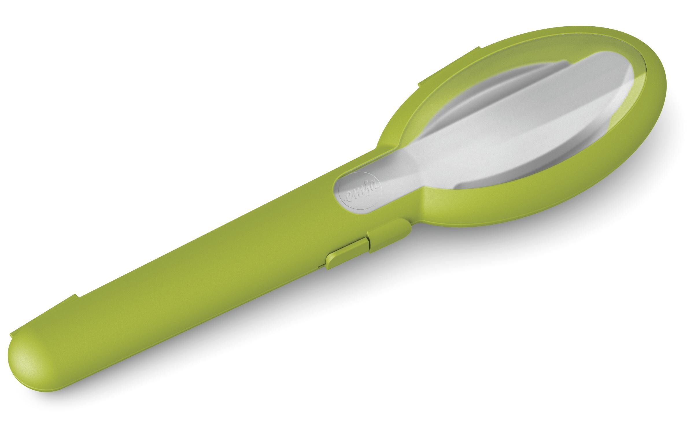 Besteck-Set to go Clip & Go 3-teilig, Grün/SilberGrünes Besteckset