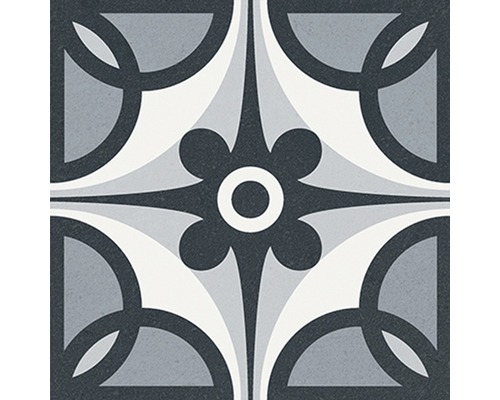 Porseleinen wand- en vloertegel Heritage taco zwart in 76 verschillende designs 16,5 x 16,5 cm