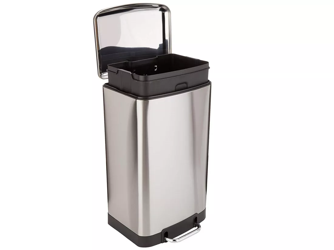 Poubelle de cuisine à pédale GREENWICH Argent Acier inoxydable 40 L