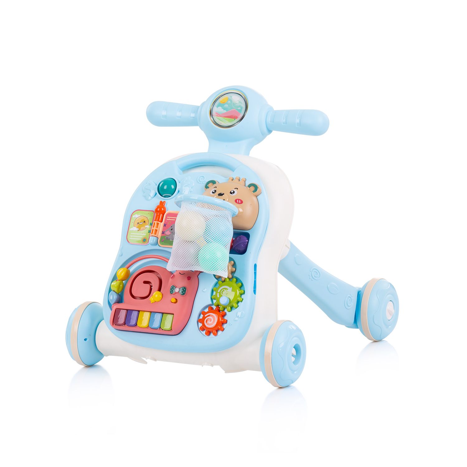 Chipolino Lauflernwagen 3 in 1 Bär Spieltisch Motorikspielcenter Musikspielzeug blau