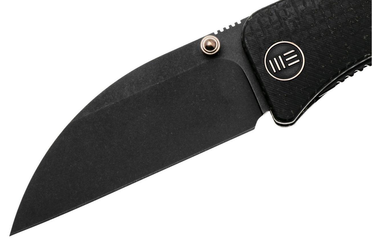 WE Knife Banter Wharncliffe WE19068J-1 Blackwashed CPM S35VN, Black Burlap Micarta, zakmes, Ben Petersen design
