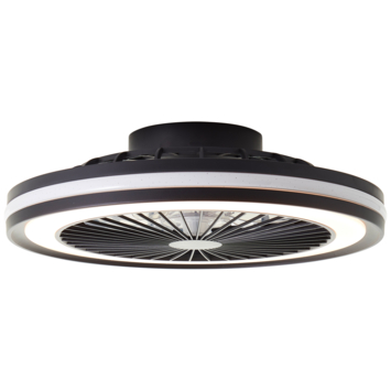 Brilliant plafondventilator Palermo met lamp en RGB functie 40W zwart