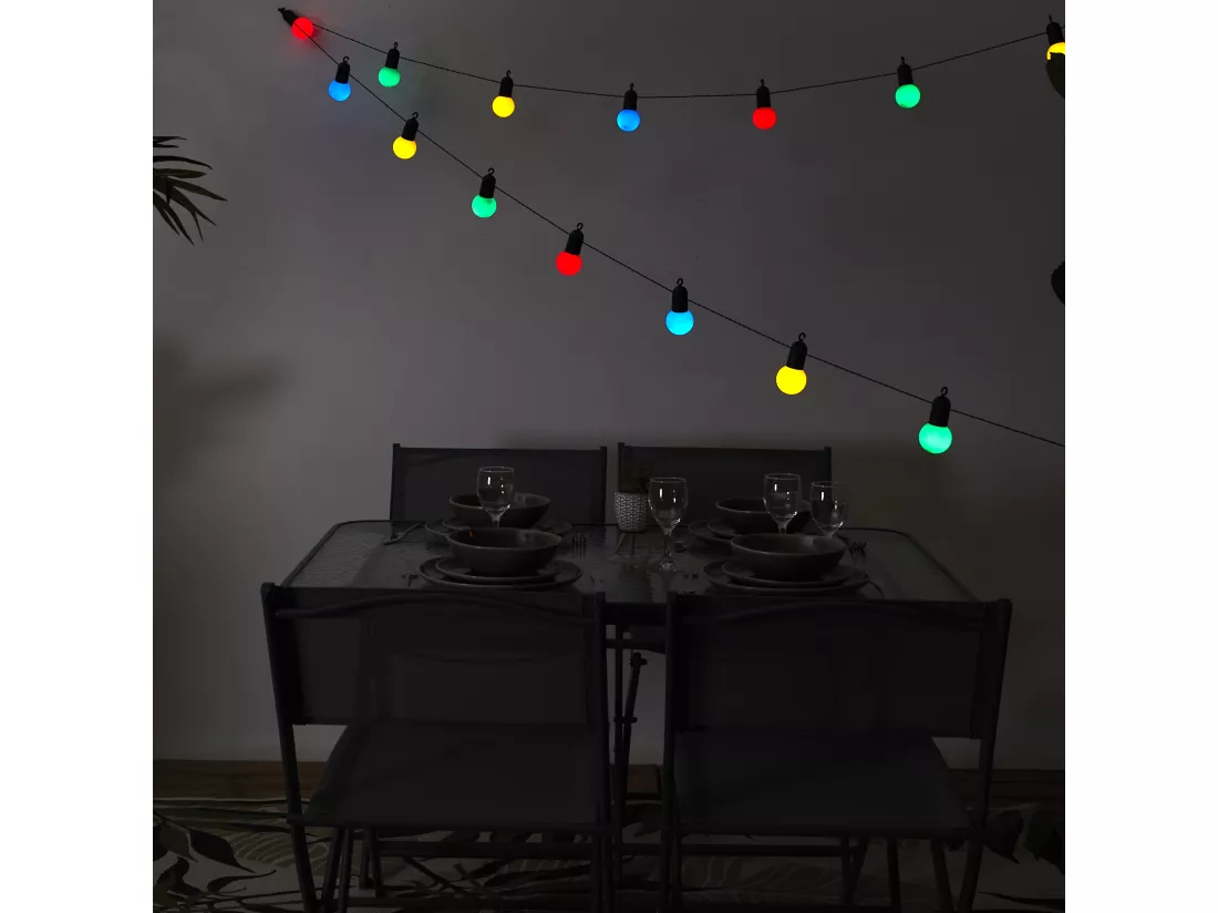 Guirlande Solaire Ampoules 4 Couleurs 20 Leds M6