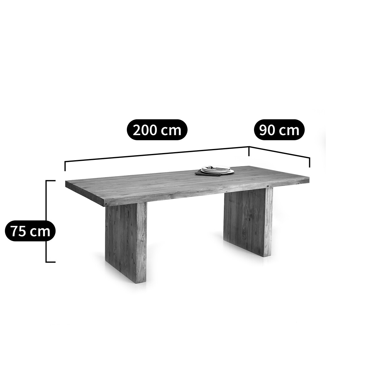 LA REDOUTE INTERIEURS<br>Mesa retangular 6 - 8 pessoas, Malu