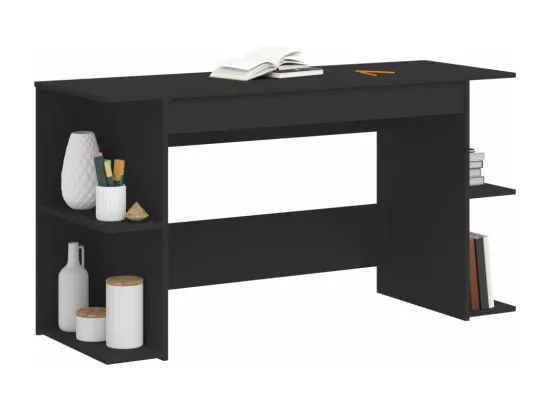 Bureau noir 140x50x75 cm bois d'ingénierie